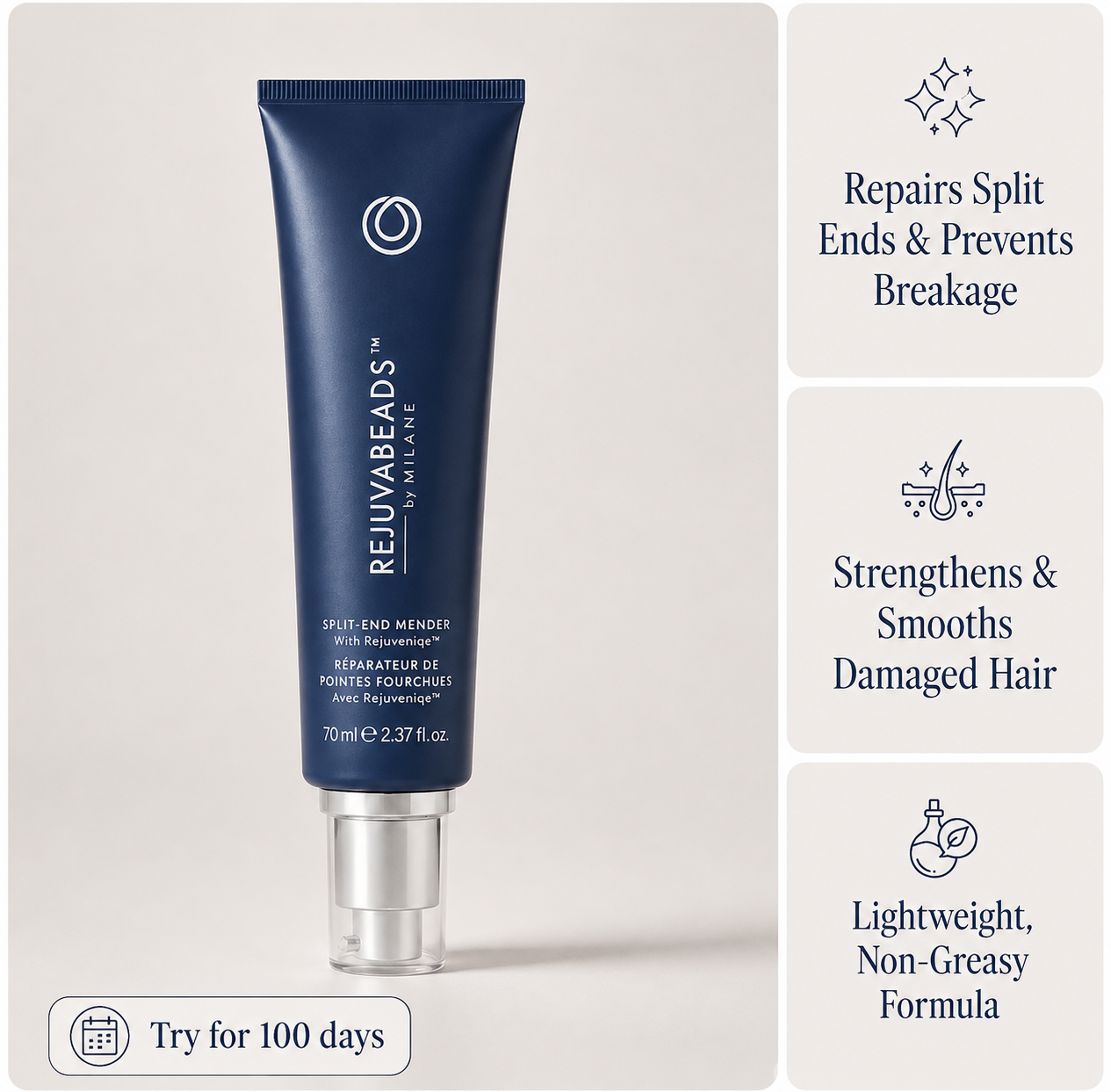 Milane Rejuvabeads™ Instant Split End Mender · Leave-In Treatment